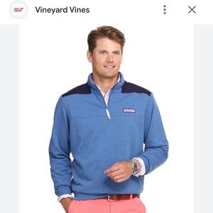 Vineyard Vines | men’s heather zip up | light blue and navy | size Large